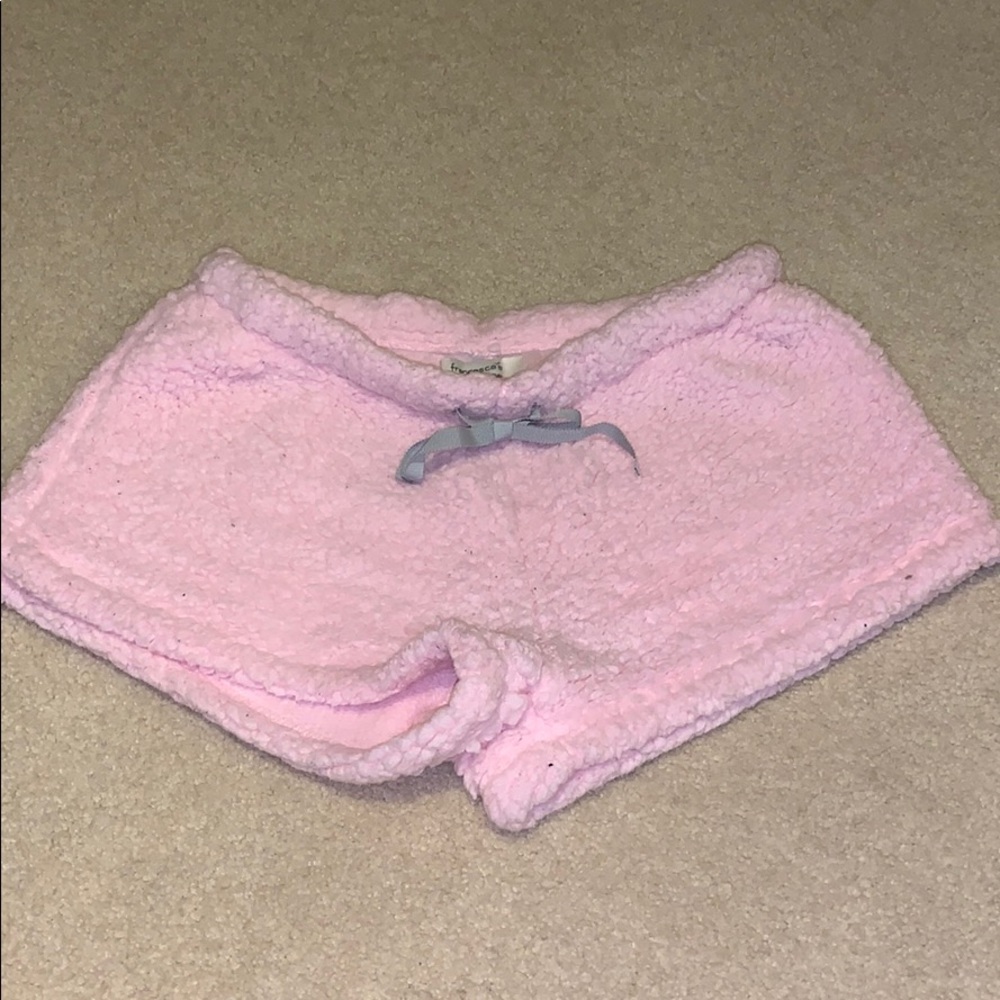 Fluffy pajama shorts